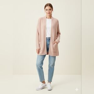 Talula (Aritzia)/ Cozy Dusty Pink Fuzzy Popcorn Knit Cardigan/ Size US XS